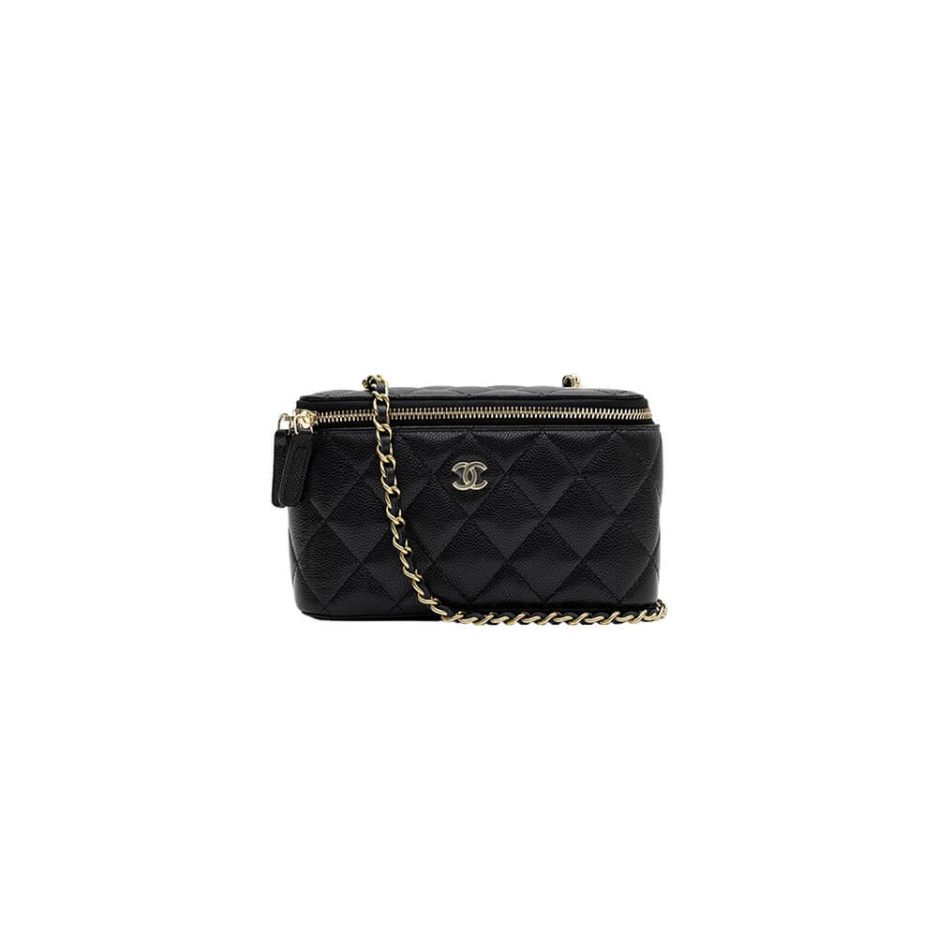 Ch*el long box cosmetic bag