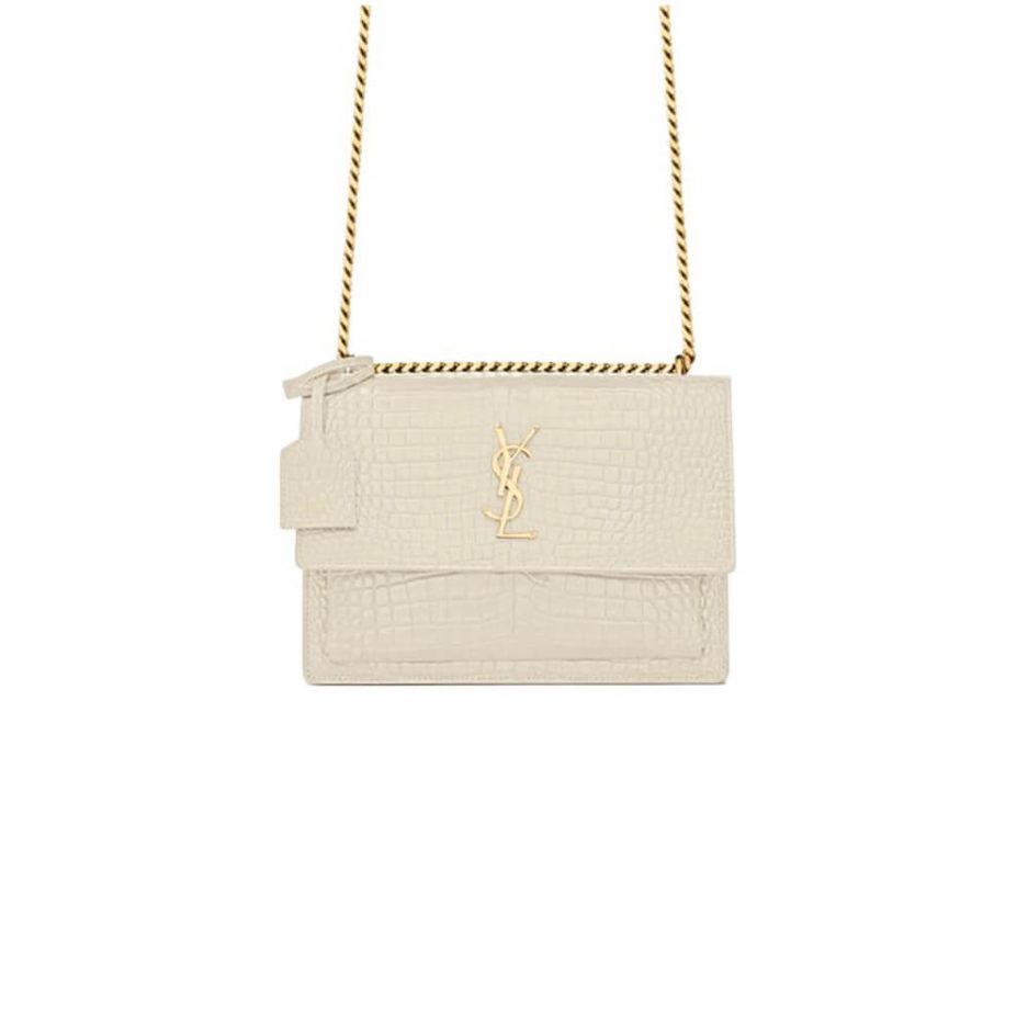 YSL Crocodile-embossed leather SUNSET Medium