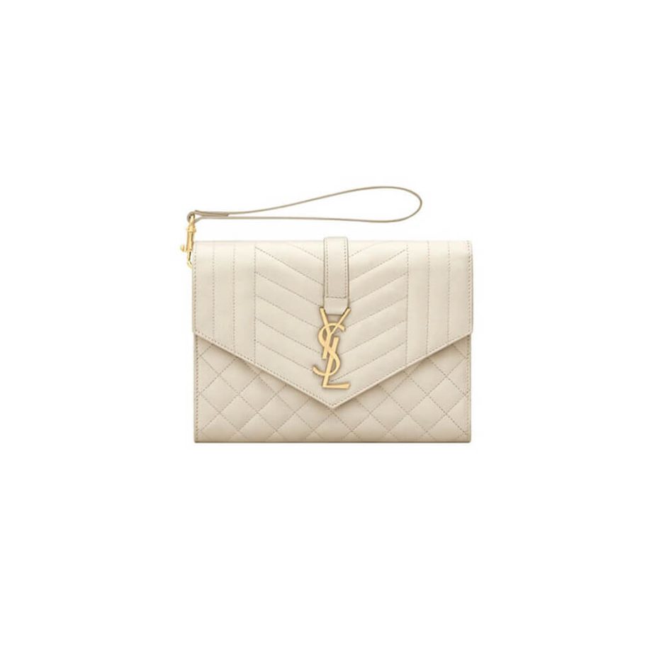 YSL CASSANDRE matelassé leather flap clutch