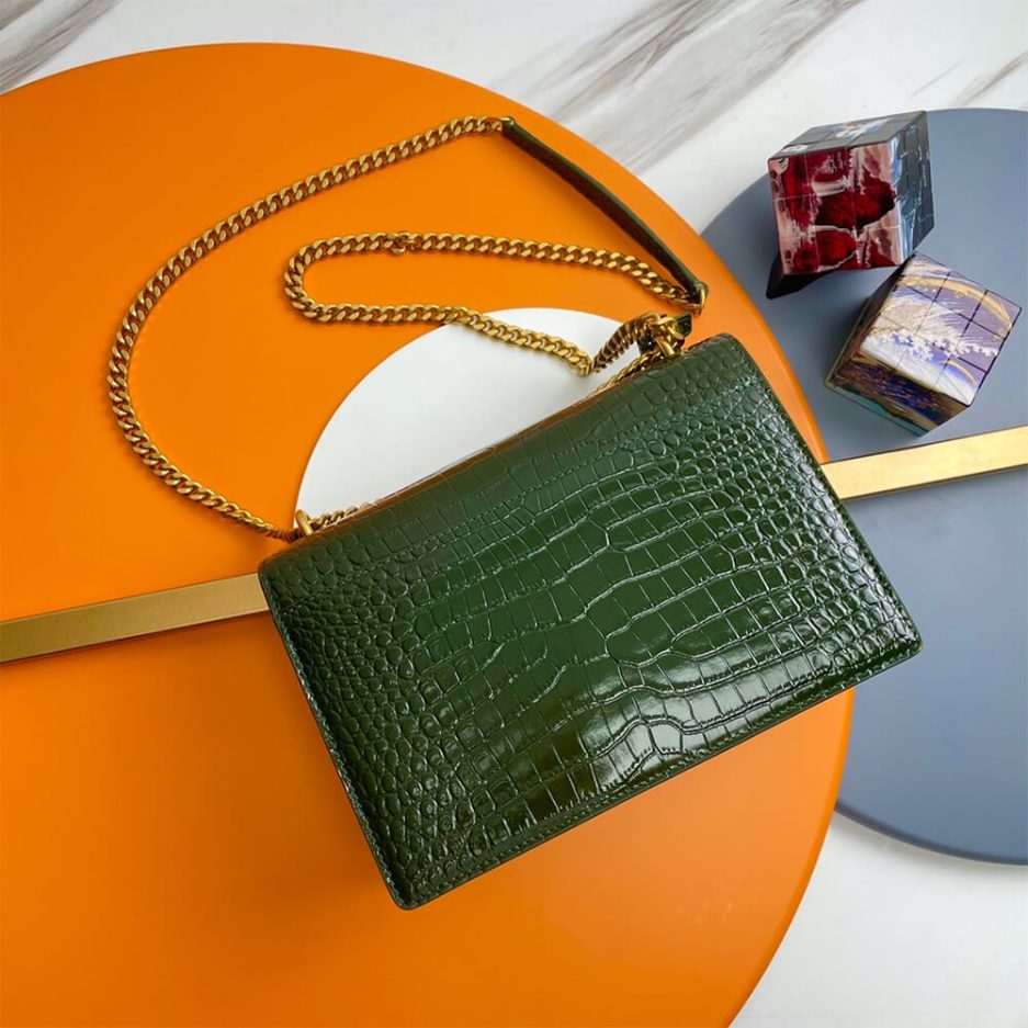 YSL Crocodile-embossed leather SUNSET Medium