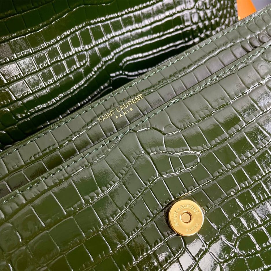 YSL Crocodile-embossed leather SUNSET Medium
