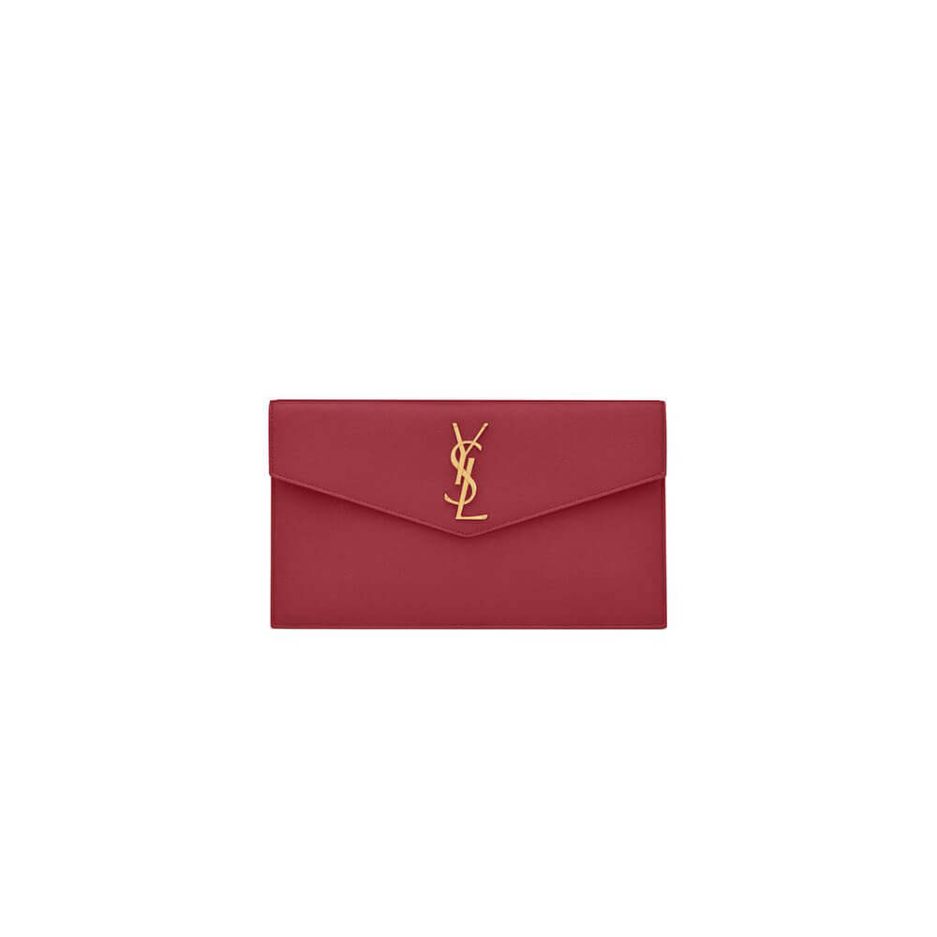 YSL UPTOWN POUCH IN GRAIN DE POUDRE EMBOSSED LEATHER