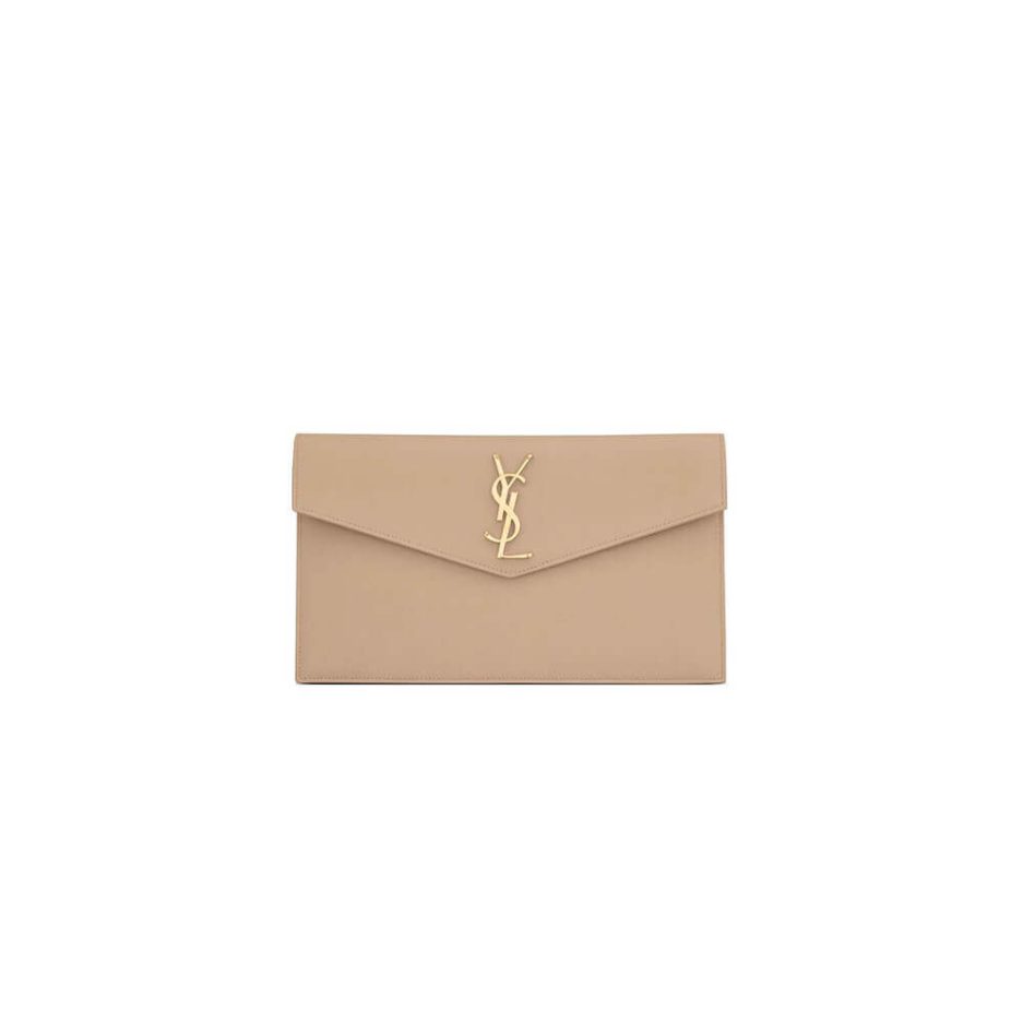 YSL UPTOWN POUCH IN GRAIN DE POUDRE EMBOSSED LEATHER
