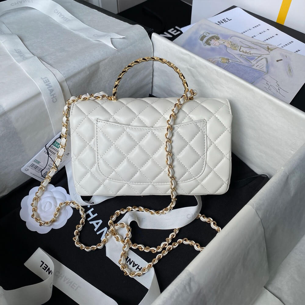 Ch*el mini flap bag with top handle