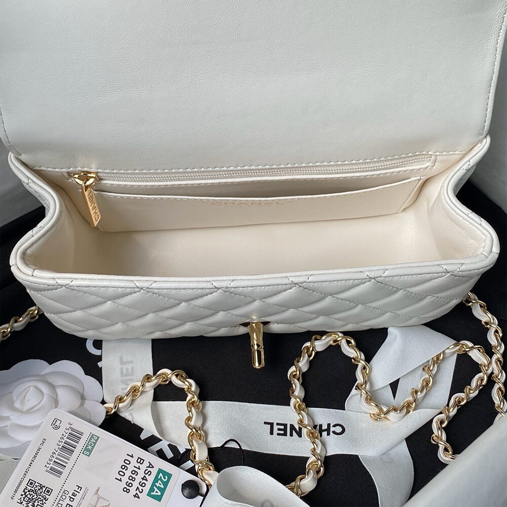 Ch*el mini flap bag with top handle
