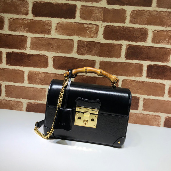 G*u*i padlock gg small bamboo shoulder bag