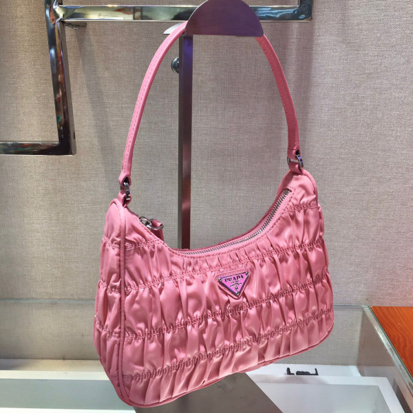 Pra*a nylon and saffiano leather mini bag