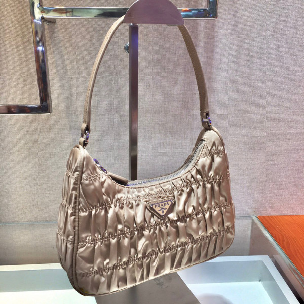 Pra*a nylon and saffiano leather mini bag