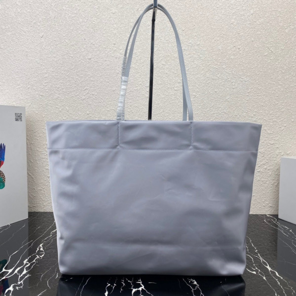 Pra*a re-nylon and saffiano leather tote bag