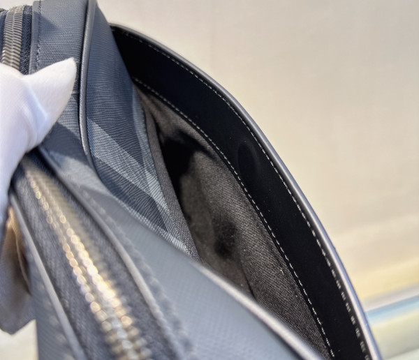 B**rry check and leather pouch