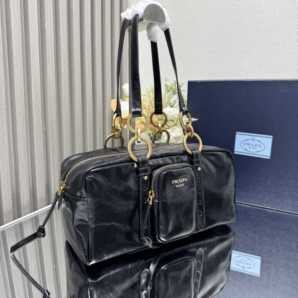 Pra*a dangle medium leather top-handle bag