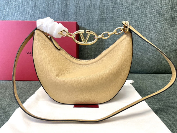 VALENTINO Small Vlogo Moon Hobo Bag - 29*23*11CM
